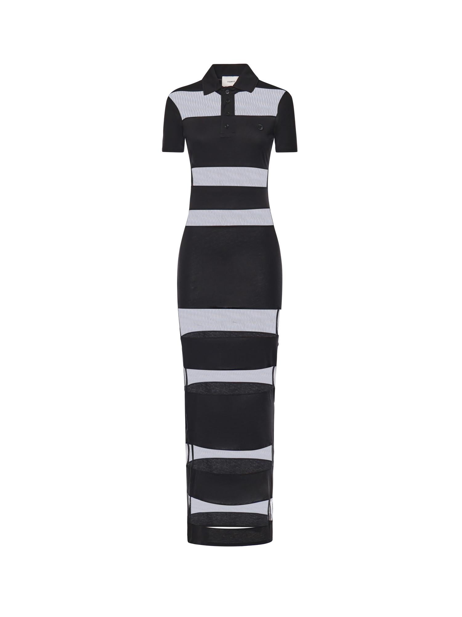 Abito lungo polo a righe COPJS114F5028 BLACK COPERNI 