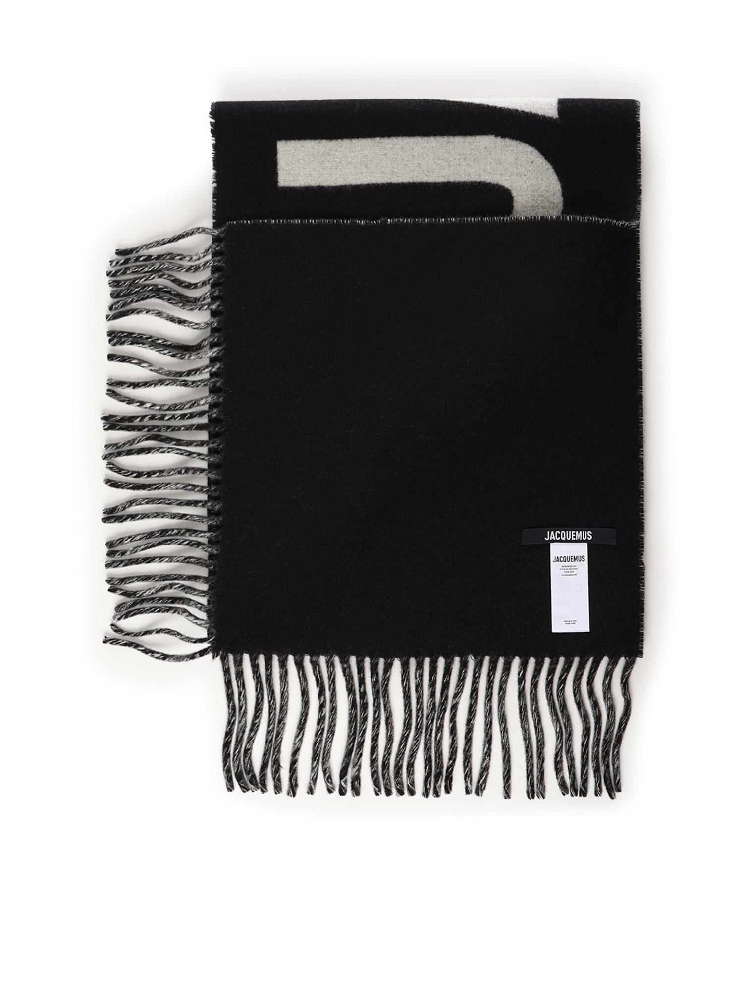 Sciarpa con frange e logo ACU00435AOT4001 990 JACQUEMUS 