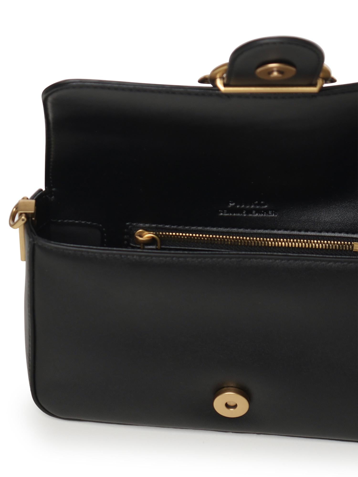 Borsa a spalla piccola Mini Love Bag Slouchy in pelle 105824 A0QOZ99Q PINKO 