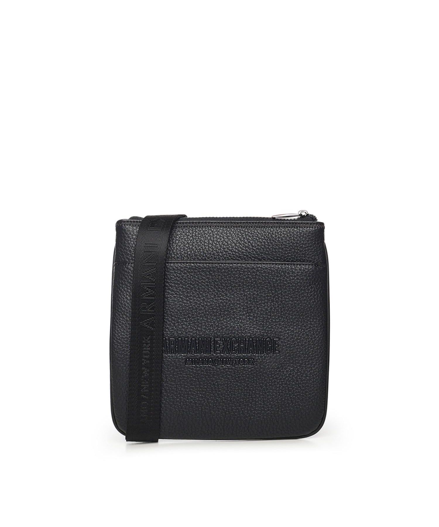Borsa a tracolla piatta nera in similpelle XM000155 AF11931UB101 ARMANI EXCHANGE 