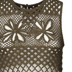 Top senza maniche crochet traforato 104733 A2FFX26 PINKO 