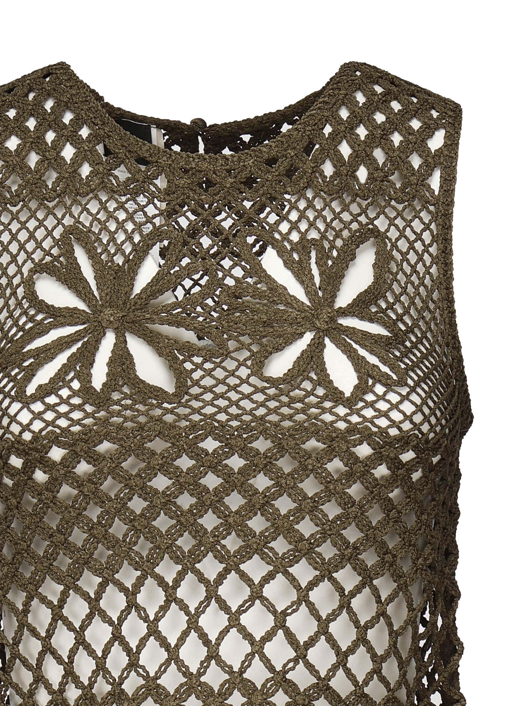 Top senza maniche crochet traforato 104733 A2FFX26 PINKO 