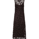 Abito midi senza maniche in crochet geometrico 106361 A354M05 PINKO 