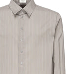 Camicia in cotone a righe e voile di seta 813932 Y2L951583 SAINT LAURENT 