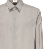 Camicia in cotone a righe e voile di seta 813932 Y2L951583 SAINT LAURENT 