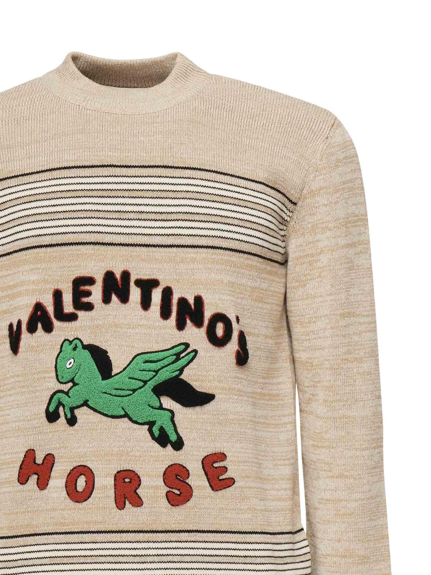 Pullover in lana e cotone con logo 7V3KC34E B27DRY VALENTINO GARAVANI 