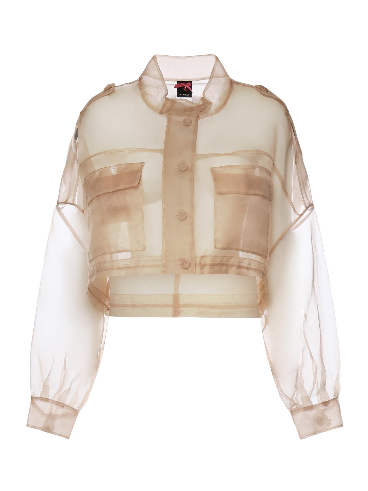 Caban cropped in organza di pura seta 106603 A2DJQ35 PINKO 
