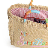 Borsa Colette in tessuto effetto paglia con logo COL0017 02737L MC2 SAINT BARTH 