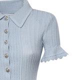 Mini abito con maglia con volant SS26049SA BL SELF-PORTRAIT 