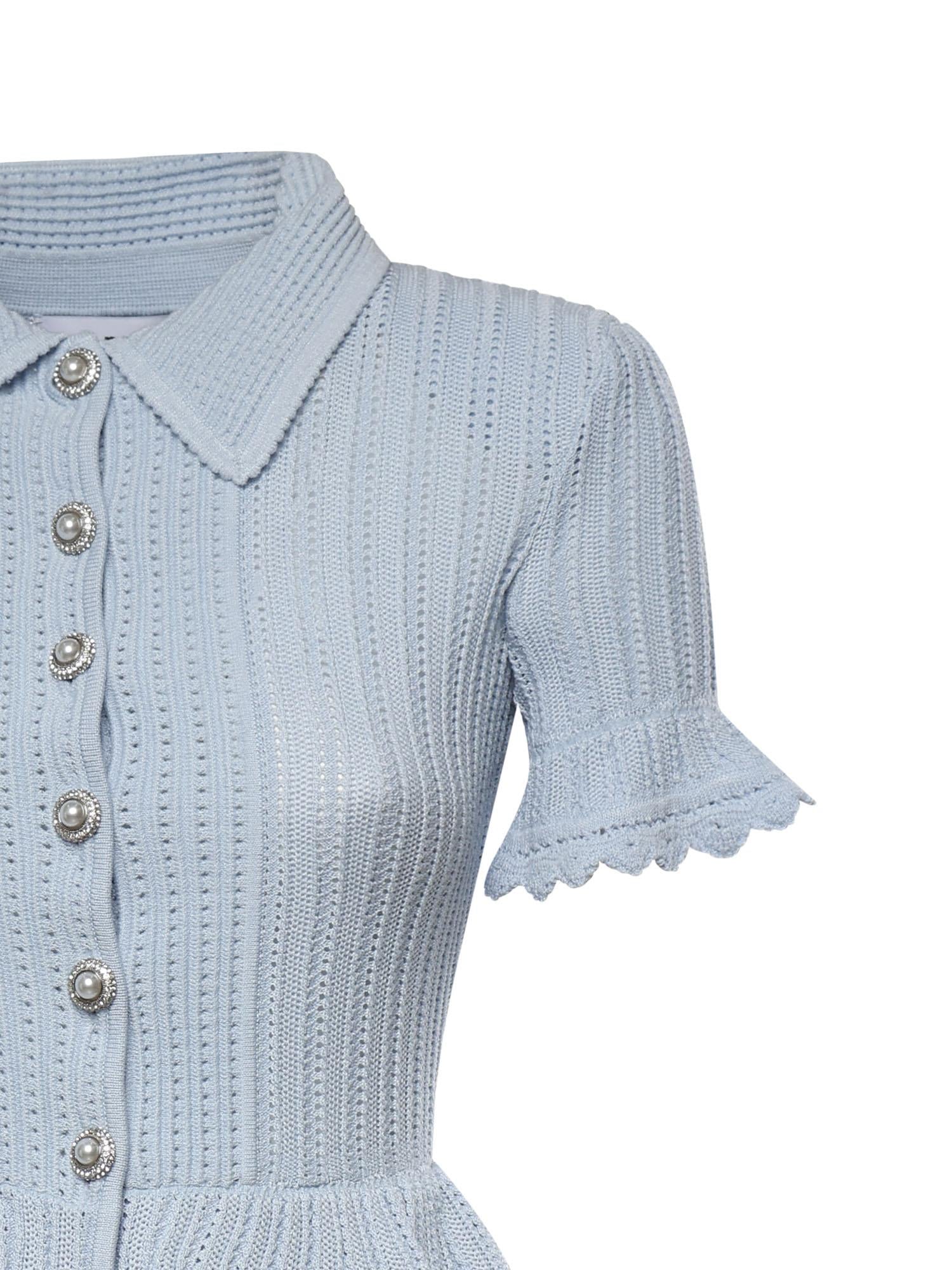 Mini abito con maglia con volant SS26049SA BL SELF-PORTRAIT 