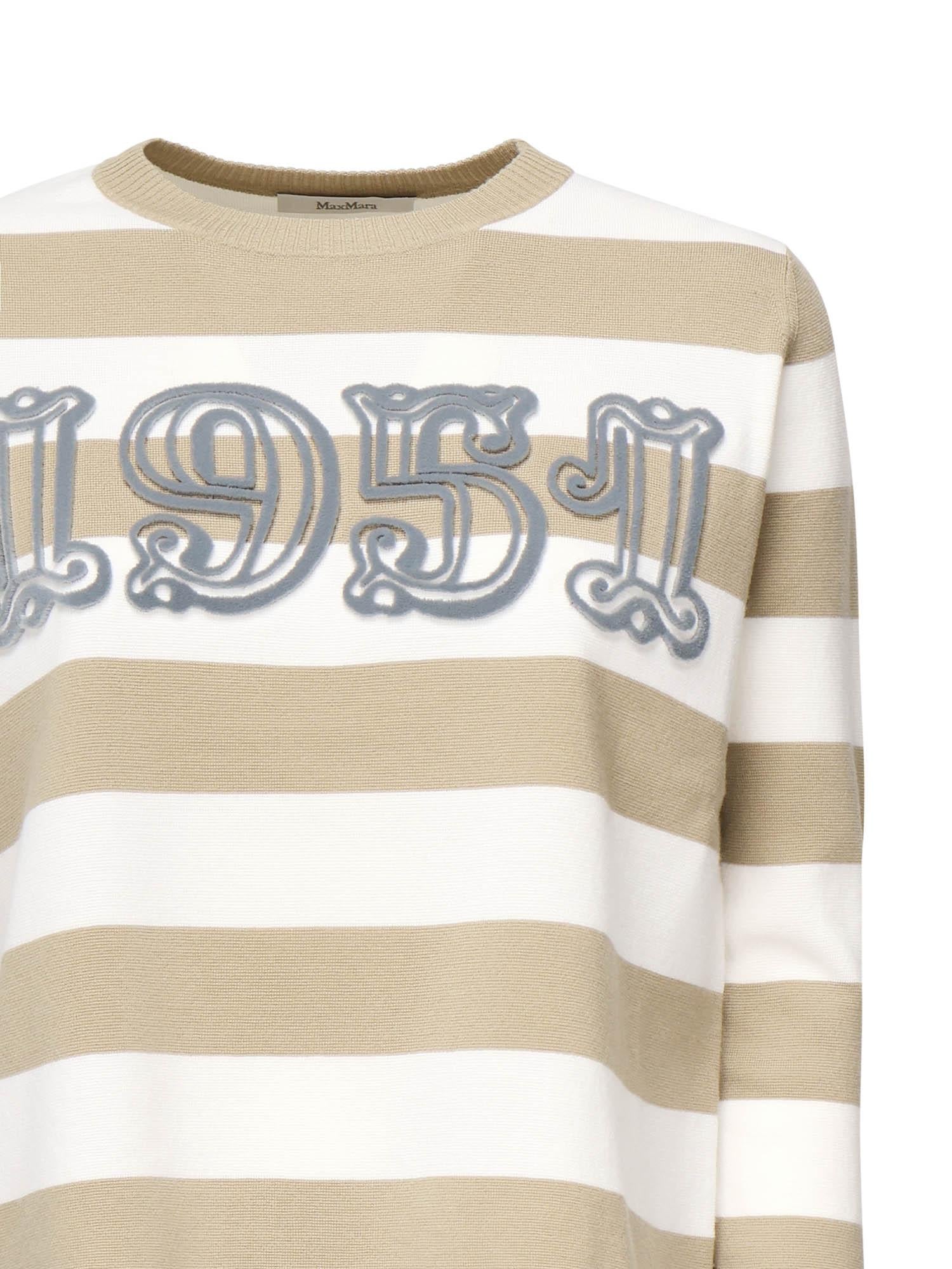 Maglia a righe in lana con ricamo<BR/> 2521366091600 008 MAX MARA 