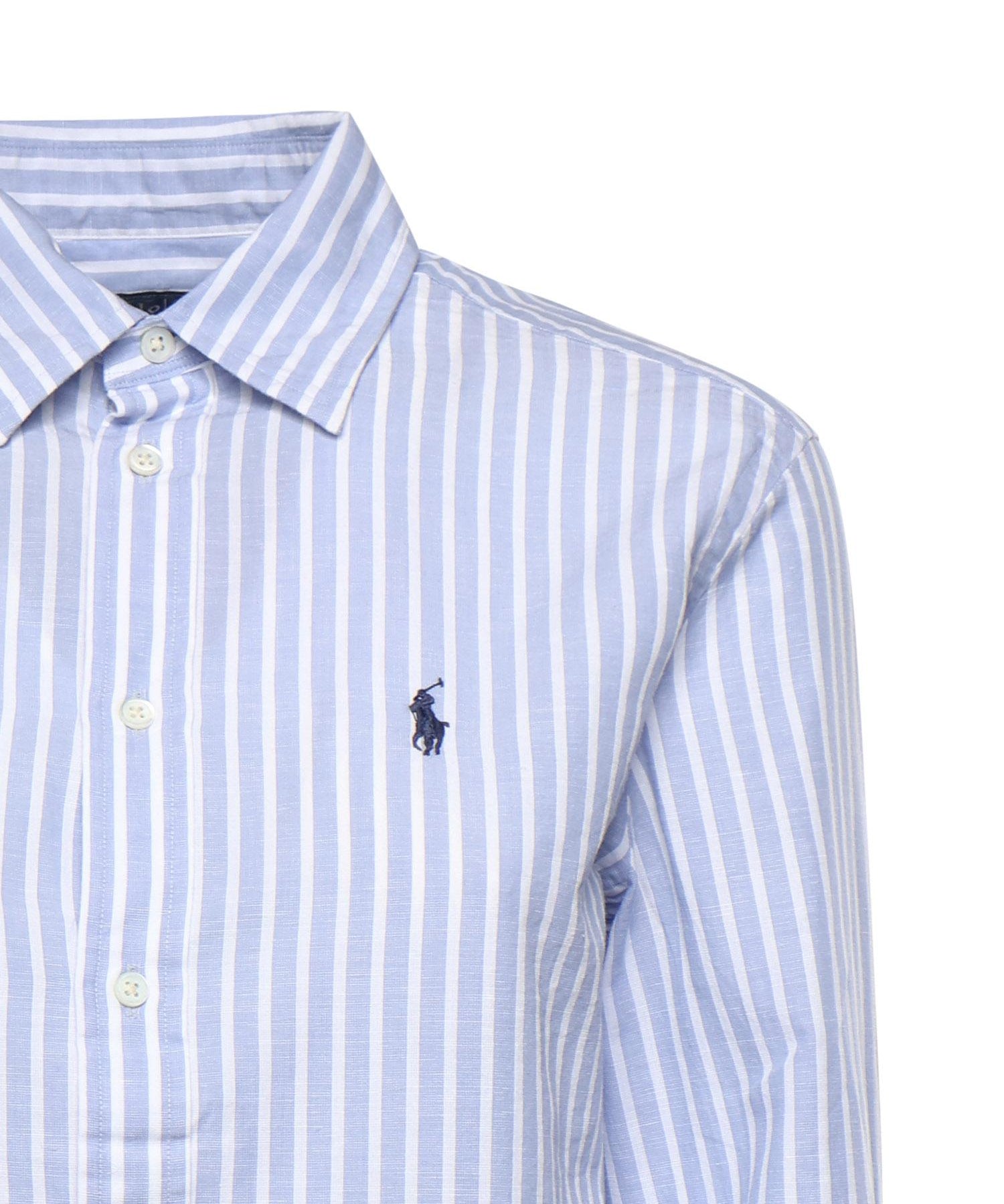 Camicia in cotone e lino con logo 211971514 503 POLO RALPH LAUREN 