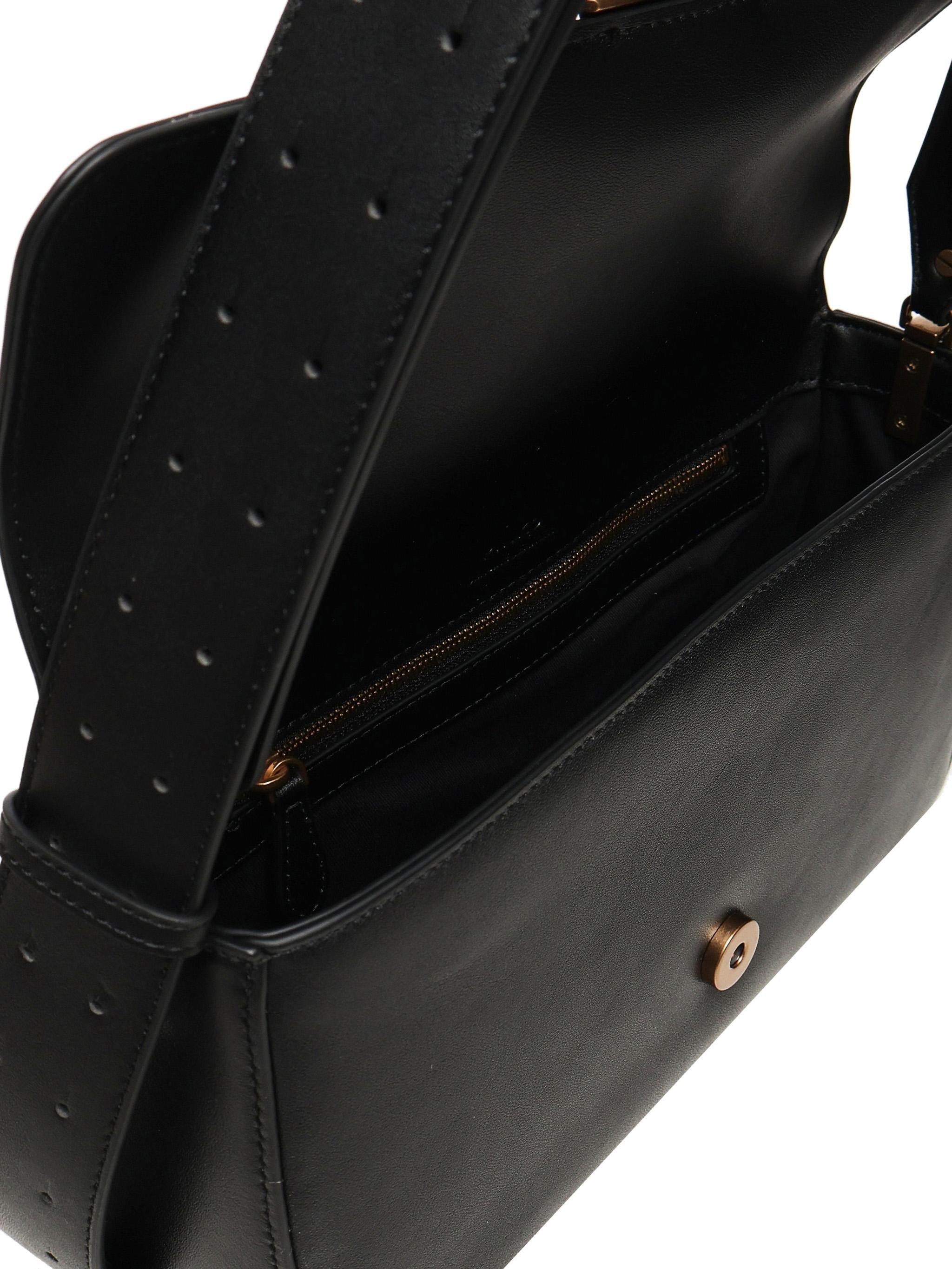 BORSA A SPALLA IN PELLE CON LOGO 104524 A0QOZ99Q PINKO 