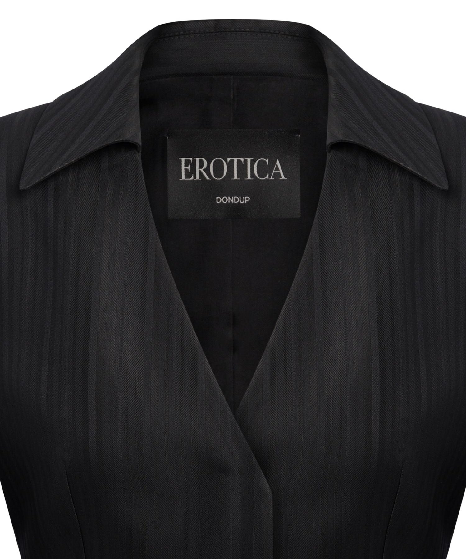 Blazer cropped in gessato lana e viscosa DJ848 EFE166D999 DONDUP 