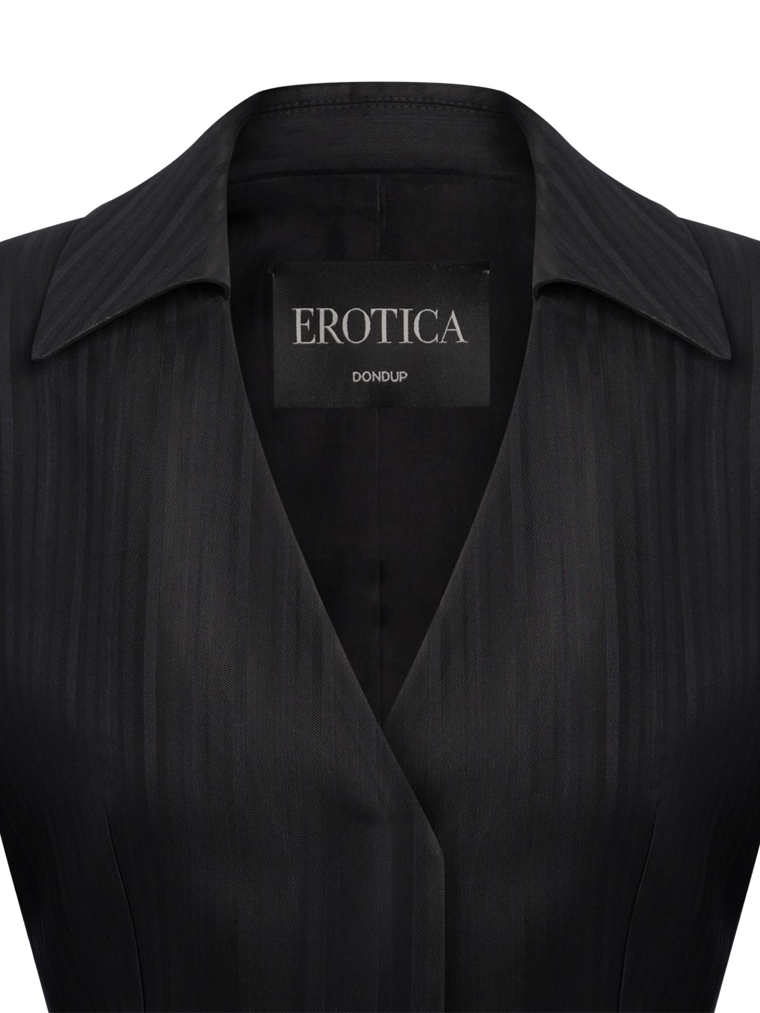 Blazer cropped in gessato lana e viscosa DJ848 EFE166D999 DONDUP 