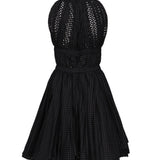 Mini dress in popeline traforato AA9R13456TL19 995 ALAIA 