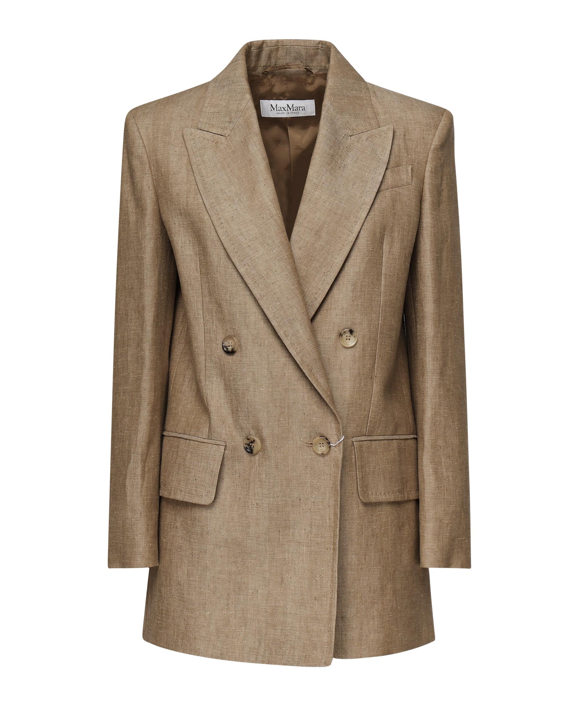 Giacca Gerla doppiopetto in lino <BR/> 2511041022600 001 MAX MARA 