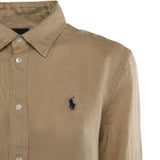 Camicia in lino con logo 211970730 506 POLO RALPH LAUREN 