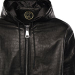 Giubbotto Bronx in pelle con cappuccio BRONX COCCONERO GIULIANO GALIANO 
