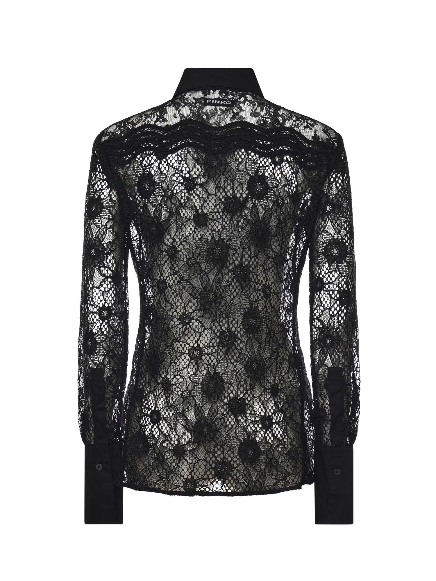 Camicia in tulle e pizzo 106600 A381Z99 PINKO 