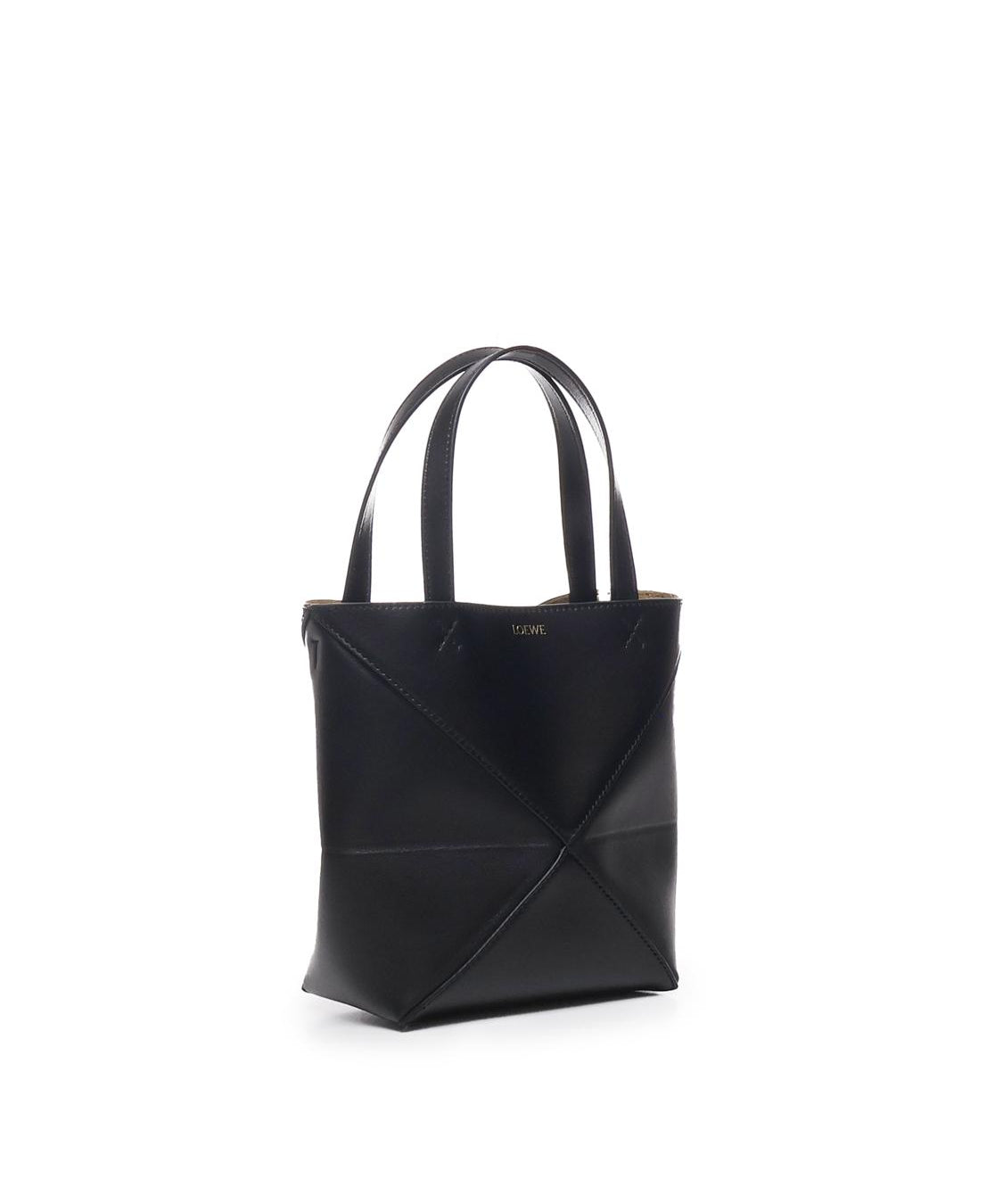 Borsa tote Puzzle Fold mini in pelle di vitello lucida A657V25X01 1100 LOEWE 