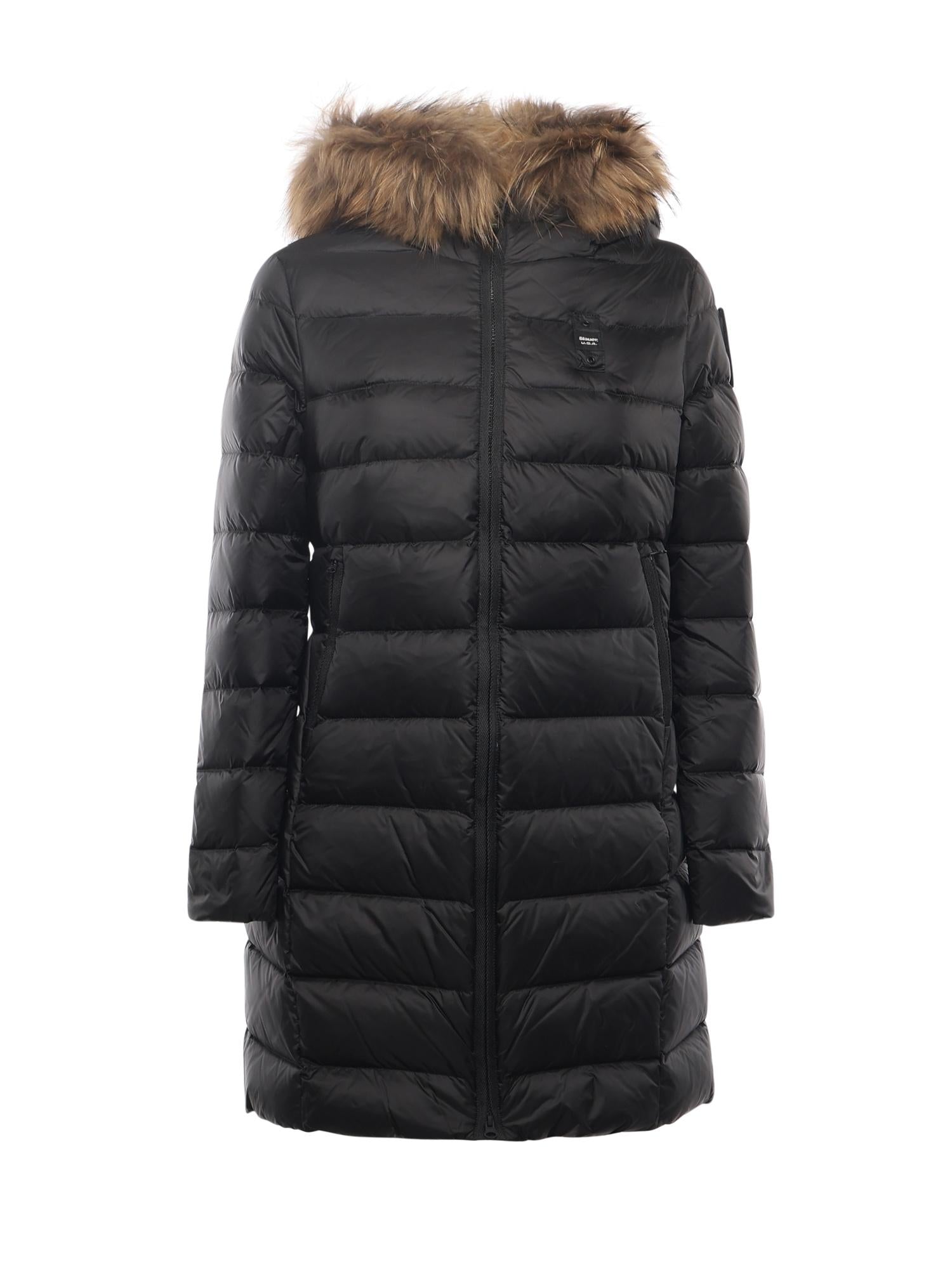 Piumino lungo con pelliccia Kristin 25WBLDK03103 006047999EI BLAUER 