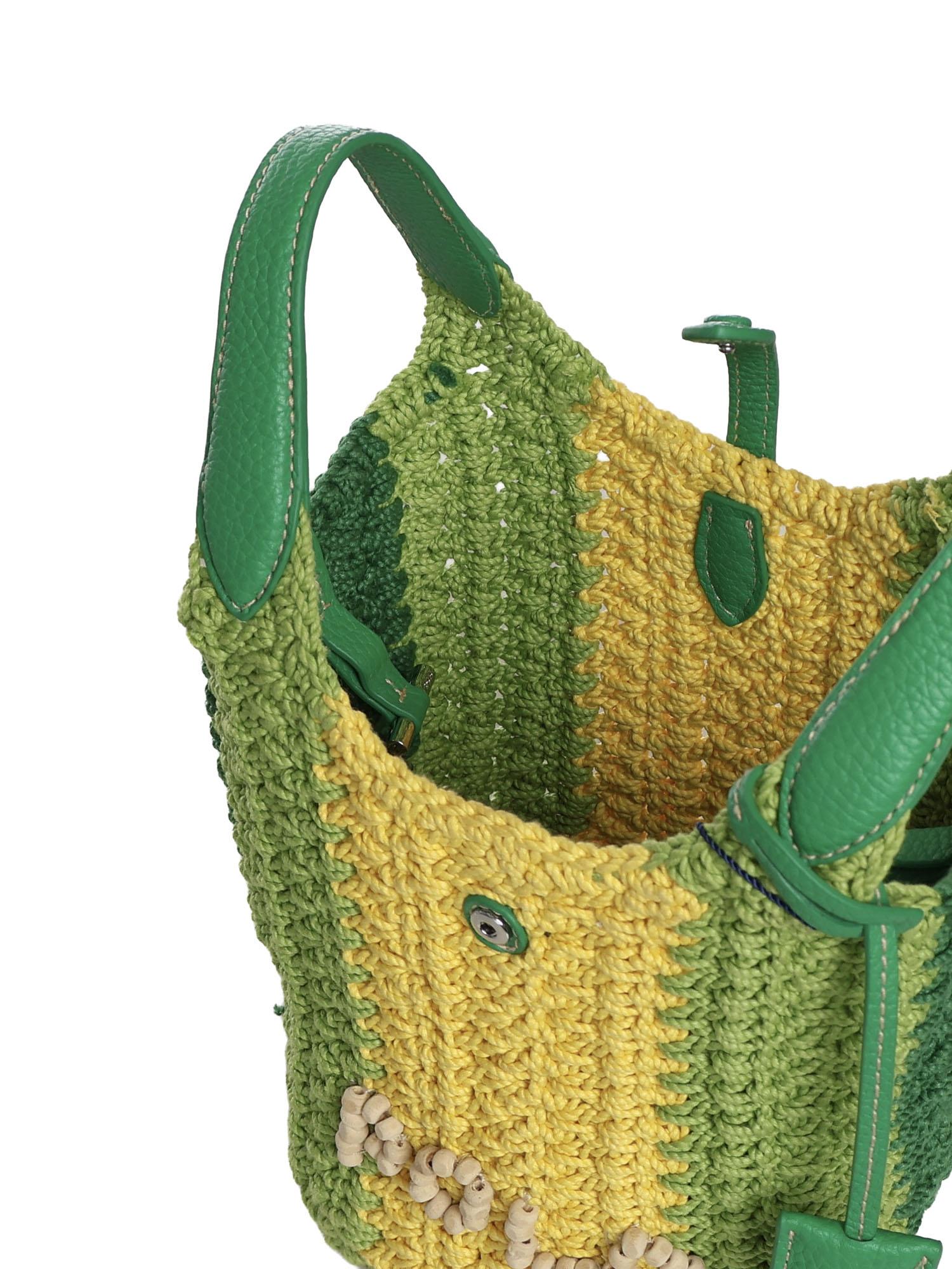 Borsa tote Polo Play piccola all'uncinetto 428P01444 002 POLO RALPH LAUREN 