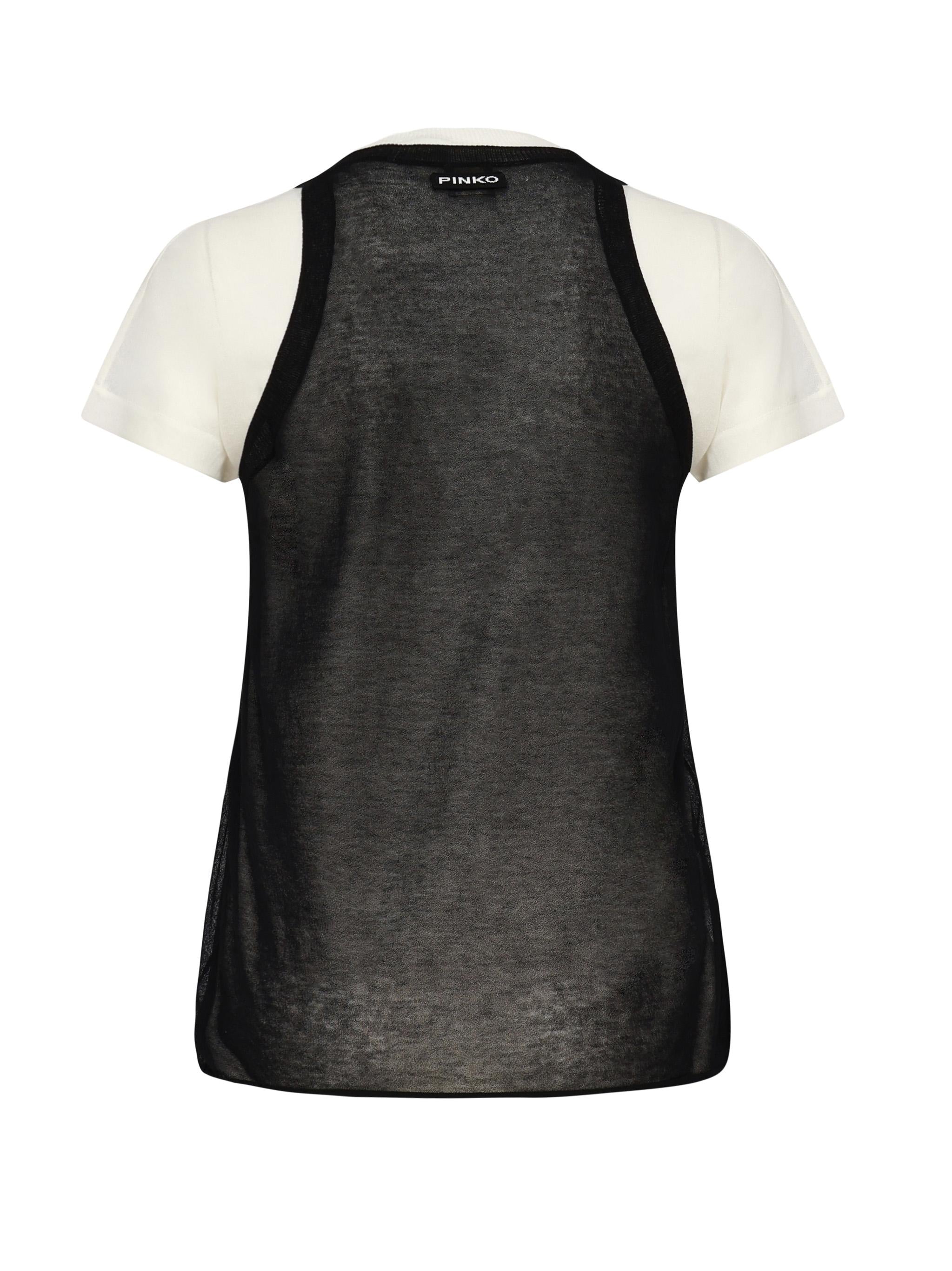 T-shirt con maniche asimmetriche e canotta abbinata 105152 A2LSZZ2 PINKO 