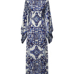 Abito lungo in charmeuse stampa maiolica F69D5T HPABOHA3TN DOLCE & GABBANA 