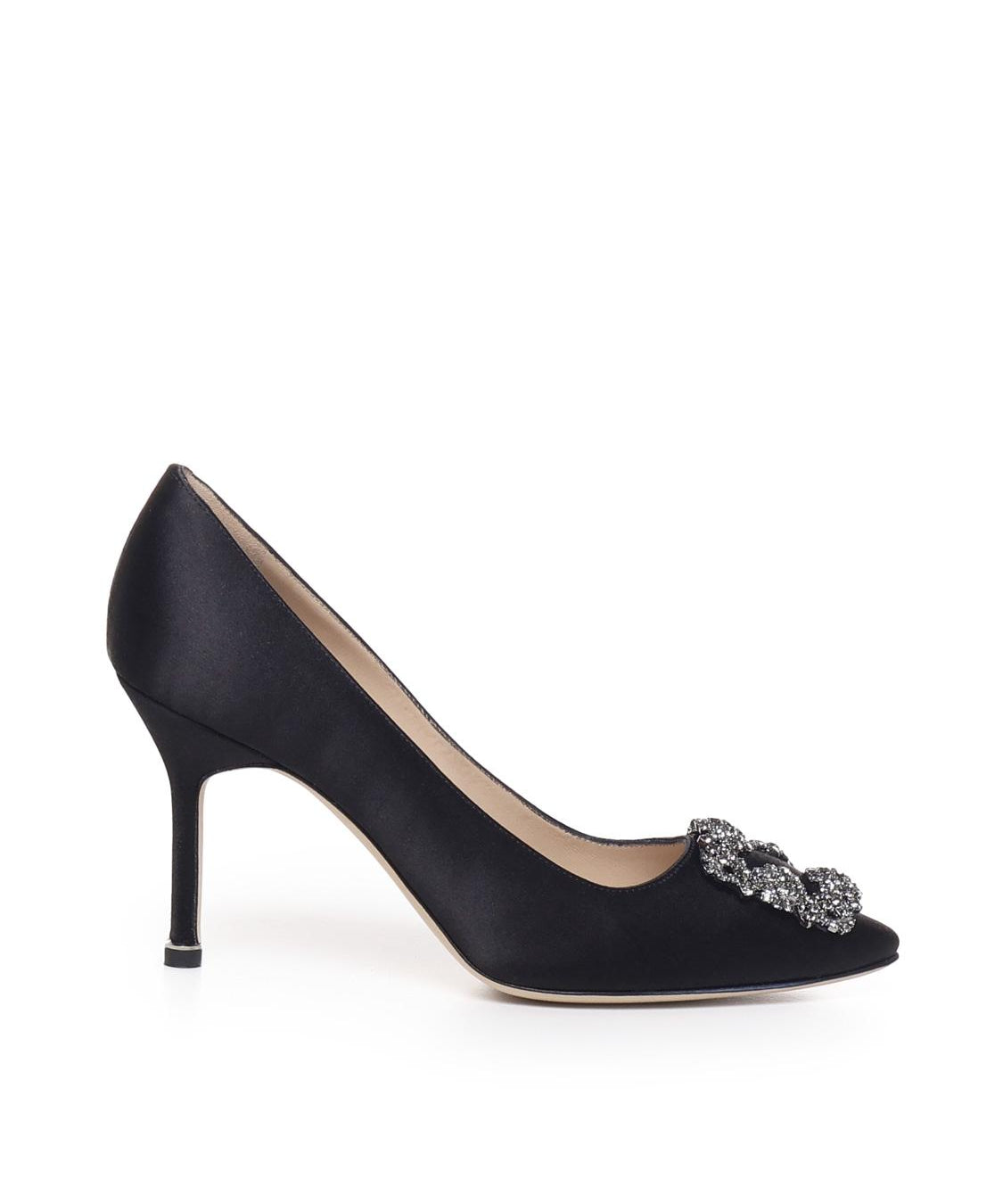 Décolleté con fibbia gioiello in raso 90mm HANGISI_FMC 9XX-0663-00400015 MANOLO BLAHNIK 