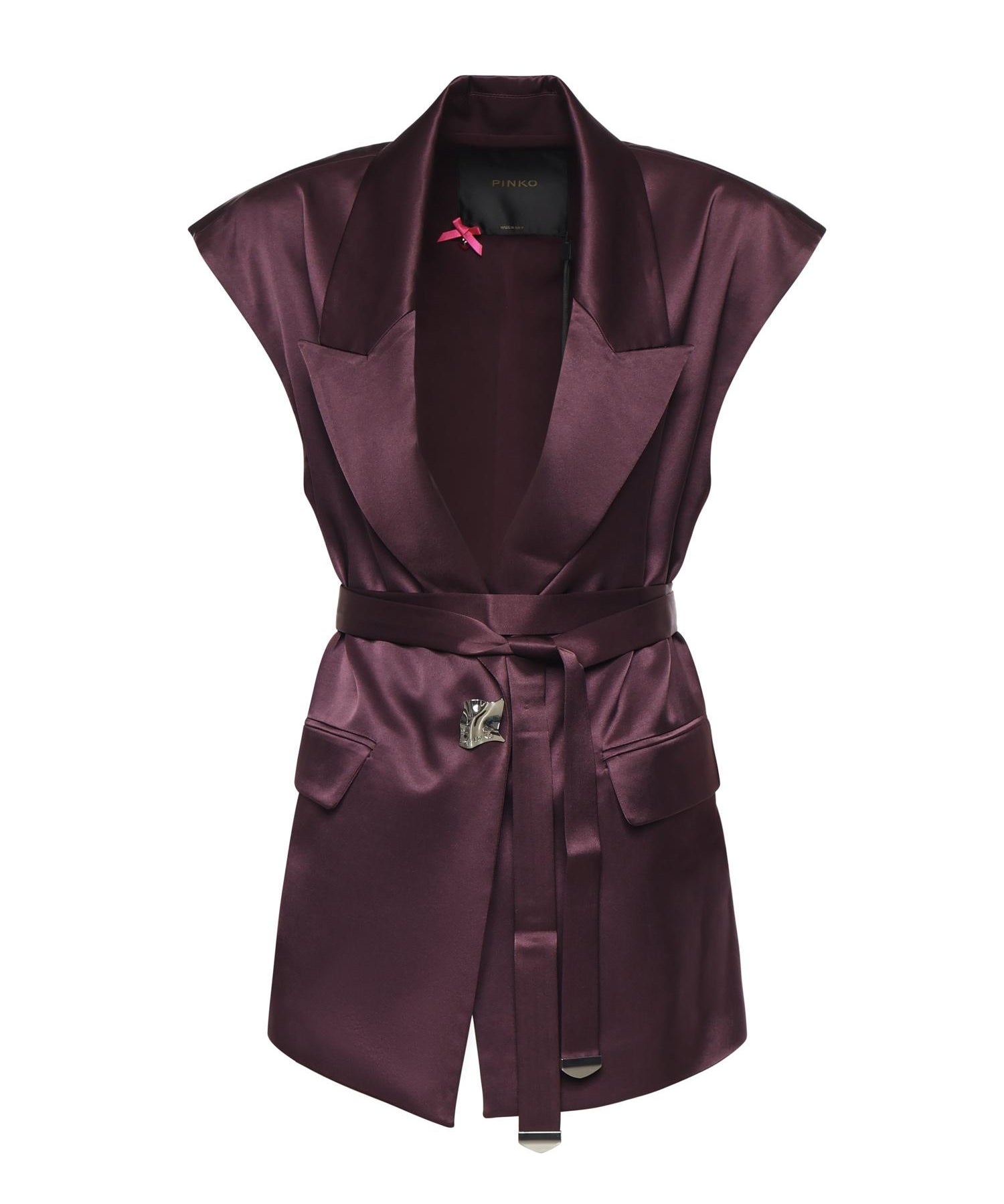 Giacca smanicata in satin 106585 A1Y5R57 PINKO 