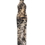 Abito lungo stampa flock 105603 A2QDNZ8 PINKO 