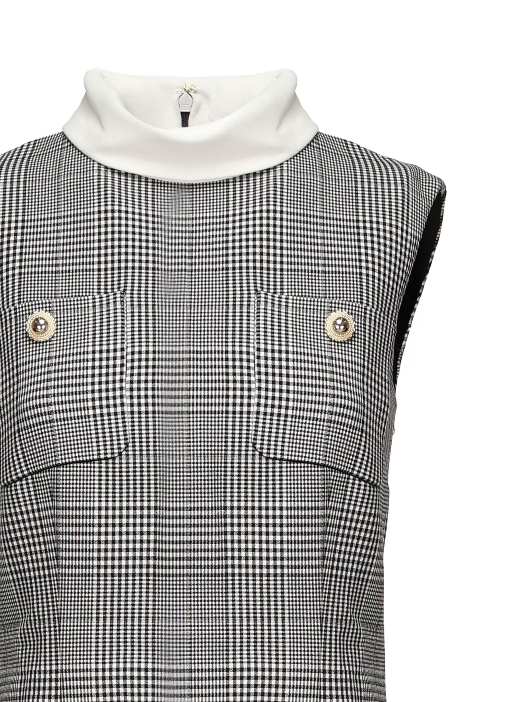 Mini abito Principe di Galles PF25016S BW SELF-PORTRAIT 