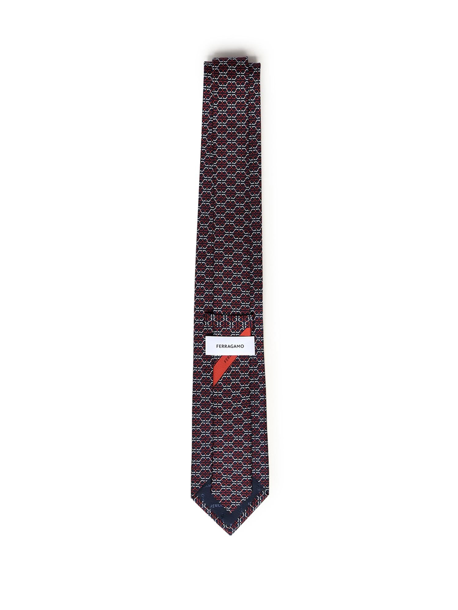 Cravatta in seta con stampa 351204 778439001 FERRAGAMO 