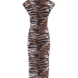 Abito midi a tubino con stampa animalier 106371 A356ZC8 PINKO 
