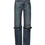 Jeans dritti con fibbia in pelle COPP32F2014 BLU COPERNI 