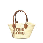 Borsa shopping in tessuto intrecciato 5BG273 2DDHF0A5T MIU MIU 