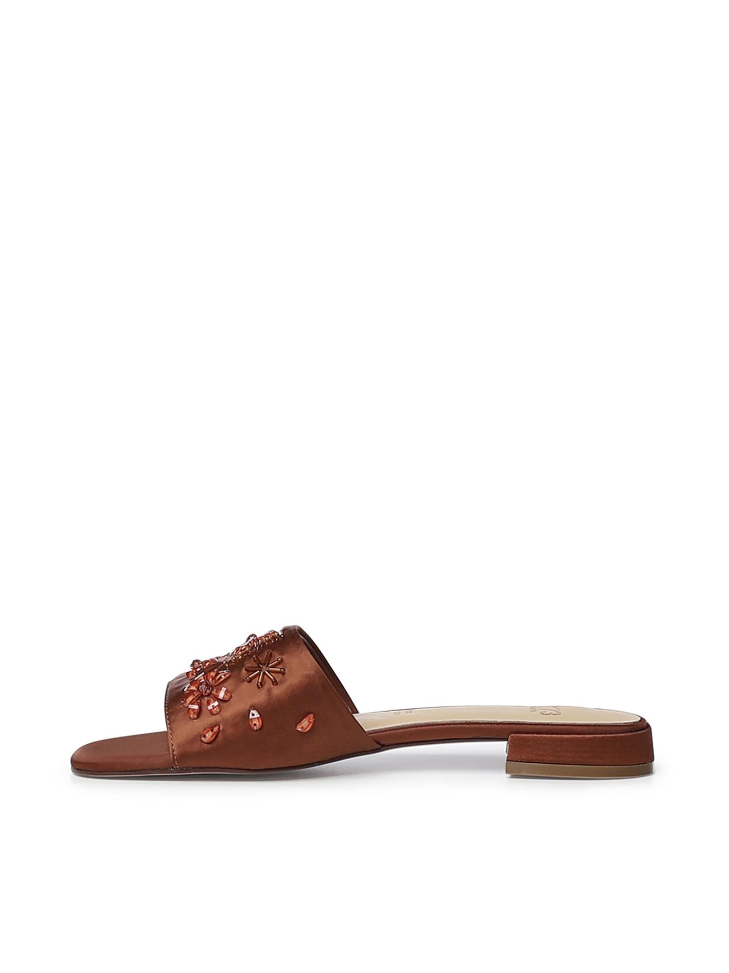 Sandali flat Kayla con cristalli 73SC9YM01RIC KAYLA FLATCIOCCOLATO V° 73 