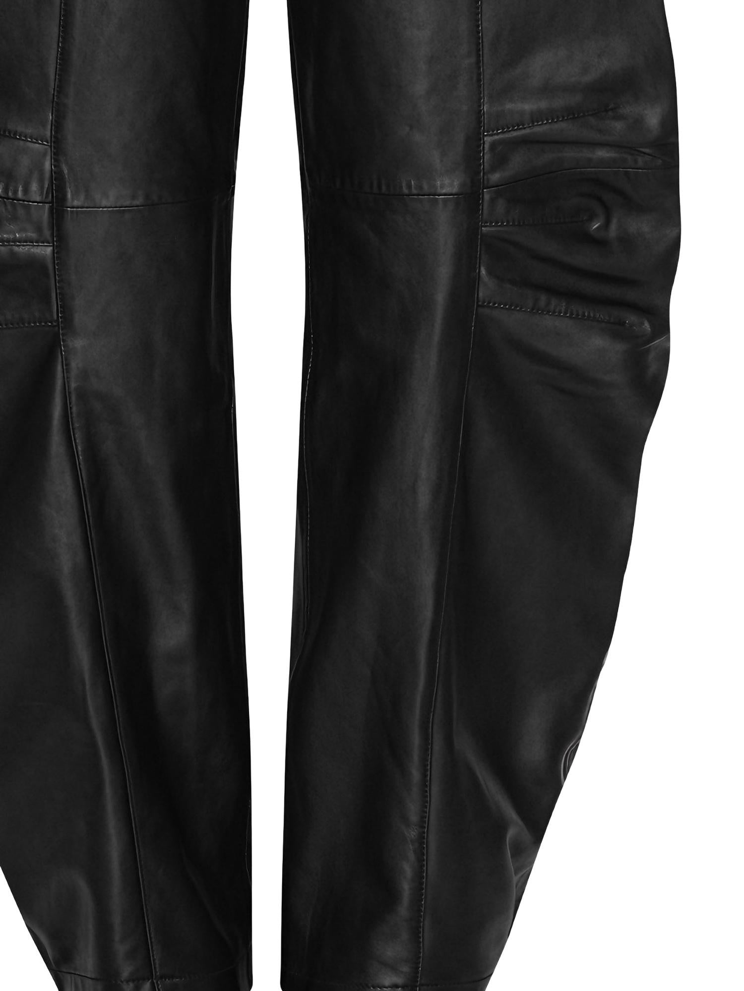 Pantaloni cargo in pelle 116170 100 ROTATE 