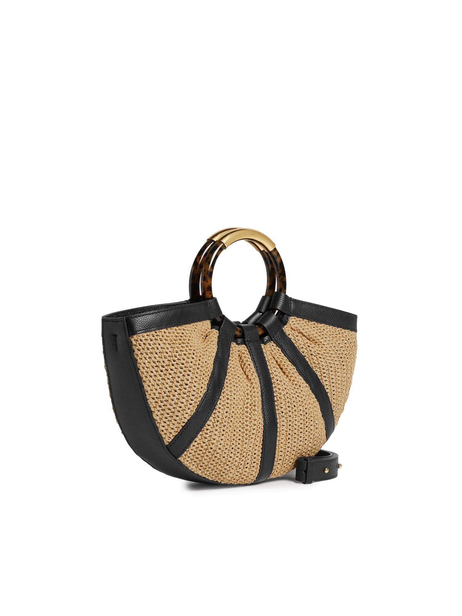 Borsa Shell medium in paglia e pelle E1U5D180201 846 COCCINELLE 