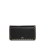 Portafoglio con catena Rockstud in vitello granato 7W2P0S61 VSH0NO VALENTINO GARAVANI 