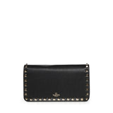 Portafoglio con catena Rockstud in vitello granato 7W2P0S61 VSH0NO VALENTINO GARAVANI 