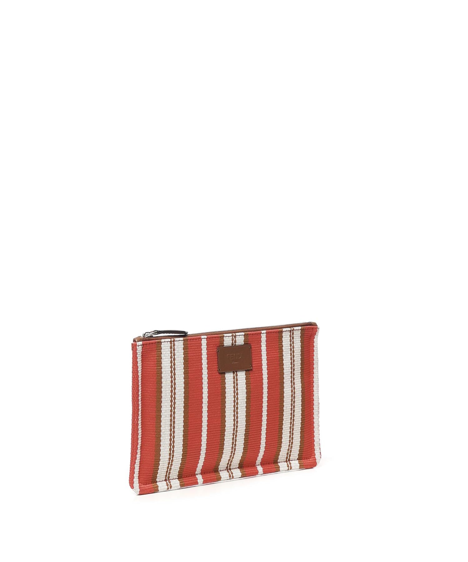 Pochette piatta a righe signature media 7N0159 AUGXF1SCQ FENDI 