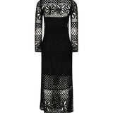 Abito lungo crochet traforato<BR/> 104731 A2FFZ99 PINKO 