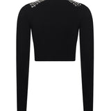 Maglia cropped con paillettes e cristalli<BR/><BR/> 105734 A2UTZI1 PINKO 
