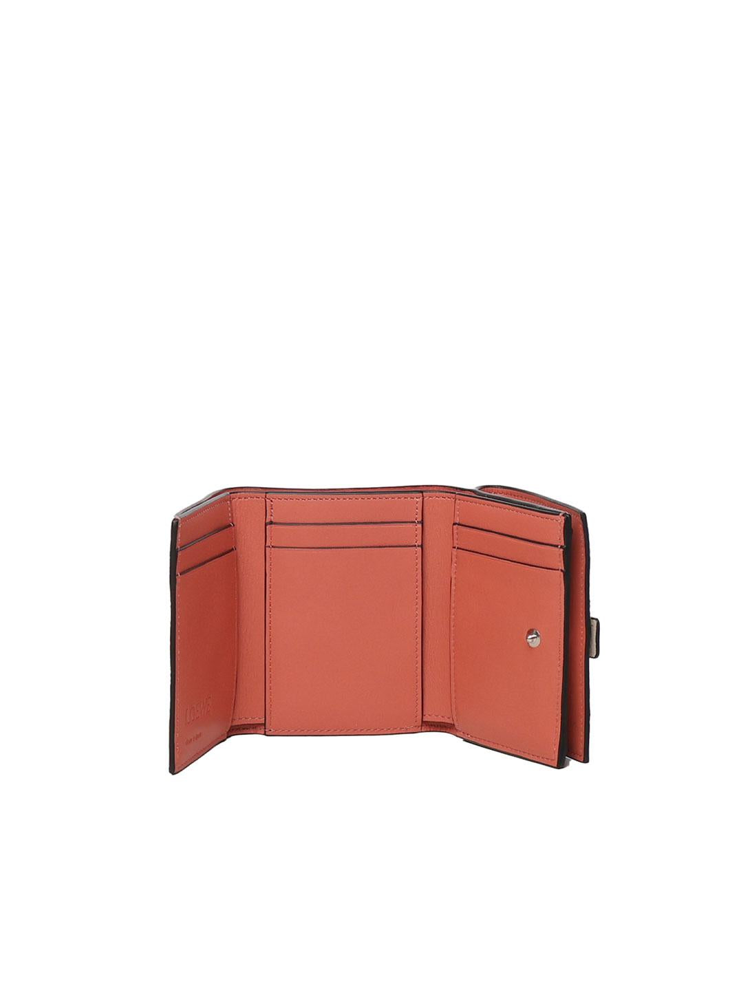 Portafoglio trifold in pelle di vitello granata C660TR2X03 2463 LOEWE 