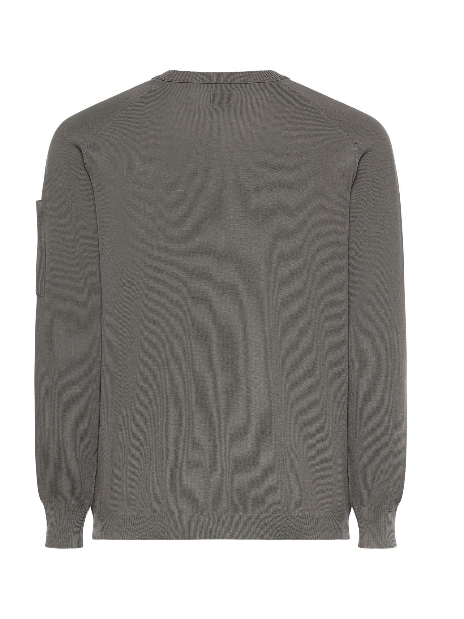 Maglione in cotone crepe con logo<BR/> 20CMKN105A 006323O921 C.P. COMPANY 