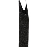 Abito lungo in paillettes FW22-5612 -GUNMETAL BLACK GNBLK RETROFÊTE 