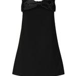 Mini abito a fascia in crepe RS25121S BL SELF-PORTRAIT 