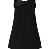 Mini abito a fascia in crepe RS25121S BL SELF-PORTRAIT 